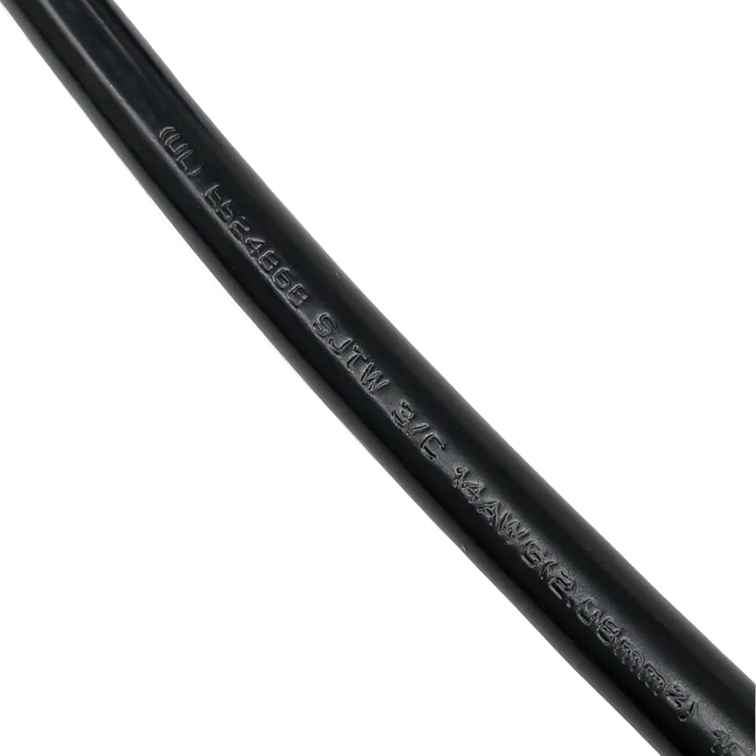 14/3 SJTW power cord jacket marking on NEMA 5-15P replacement cord