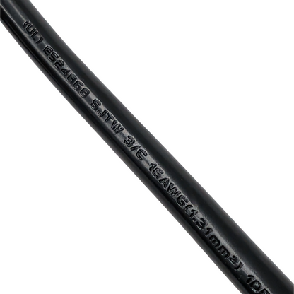 16/3 SJTW power cord jacket marking on NEMA 5-15P replacement cord