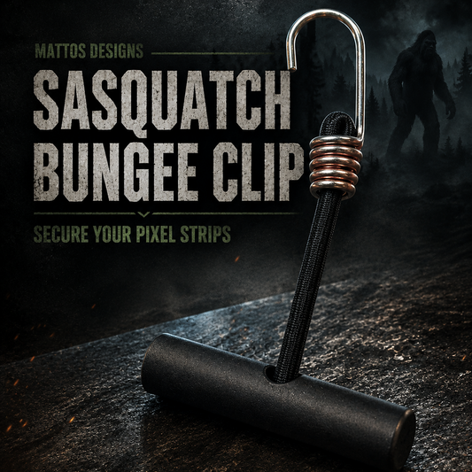 Mattos Designs™ Sasquatch™ Tilt-Up MegaTree Pixel Strip Bungee Clips – 8 Pack