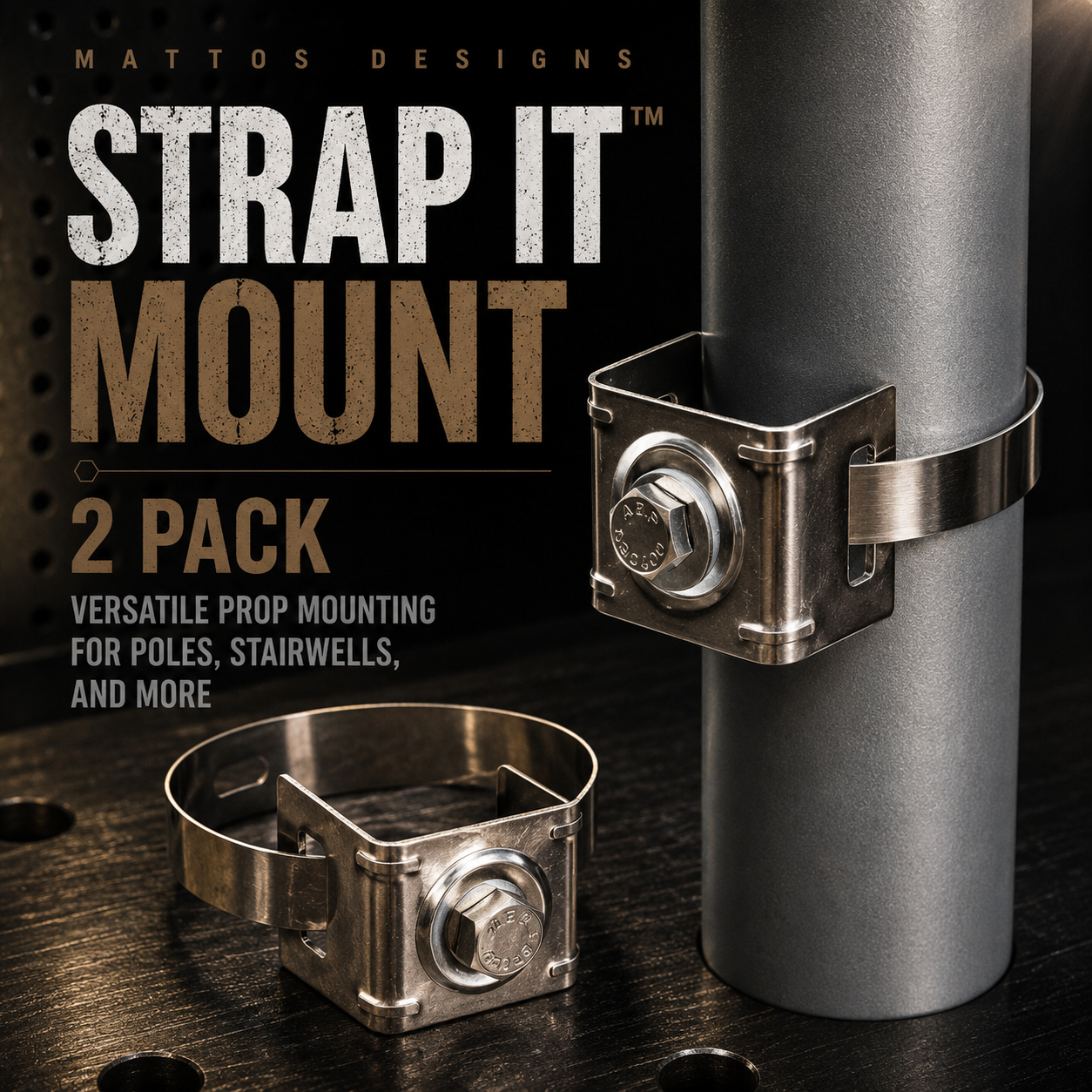 Mattos Designs™ Strap IT Mount™ 2 Pack – Hose Clamp Pixel Mounts