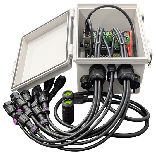 Cosmic Baldrick Input8 ready-to-run interactive controller with eight Turniput inputs, two xConnect pixel outputs, and weather-resistant enclosure.
