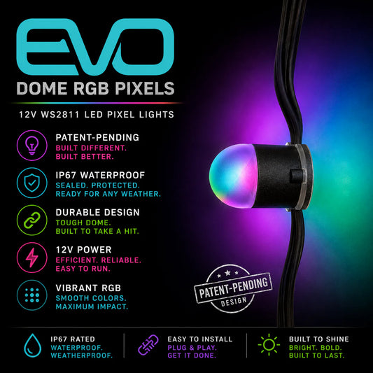 Mattos Designs™ EVO Dome RGB Pixels – High Efficiency 12V WS2811 LED Pixels