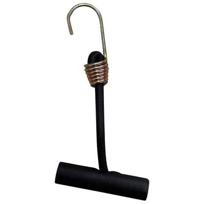 Black rubber bungee on white background