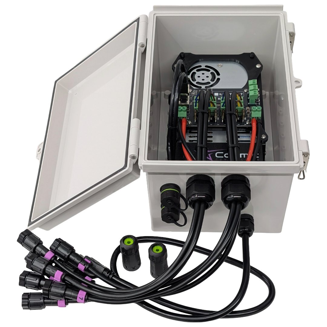 Baldrick8 V2 700W ready-to-run 8-port pixel controller in open weather-resistant enclosure with xConnect outputs