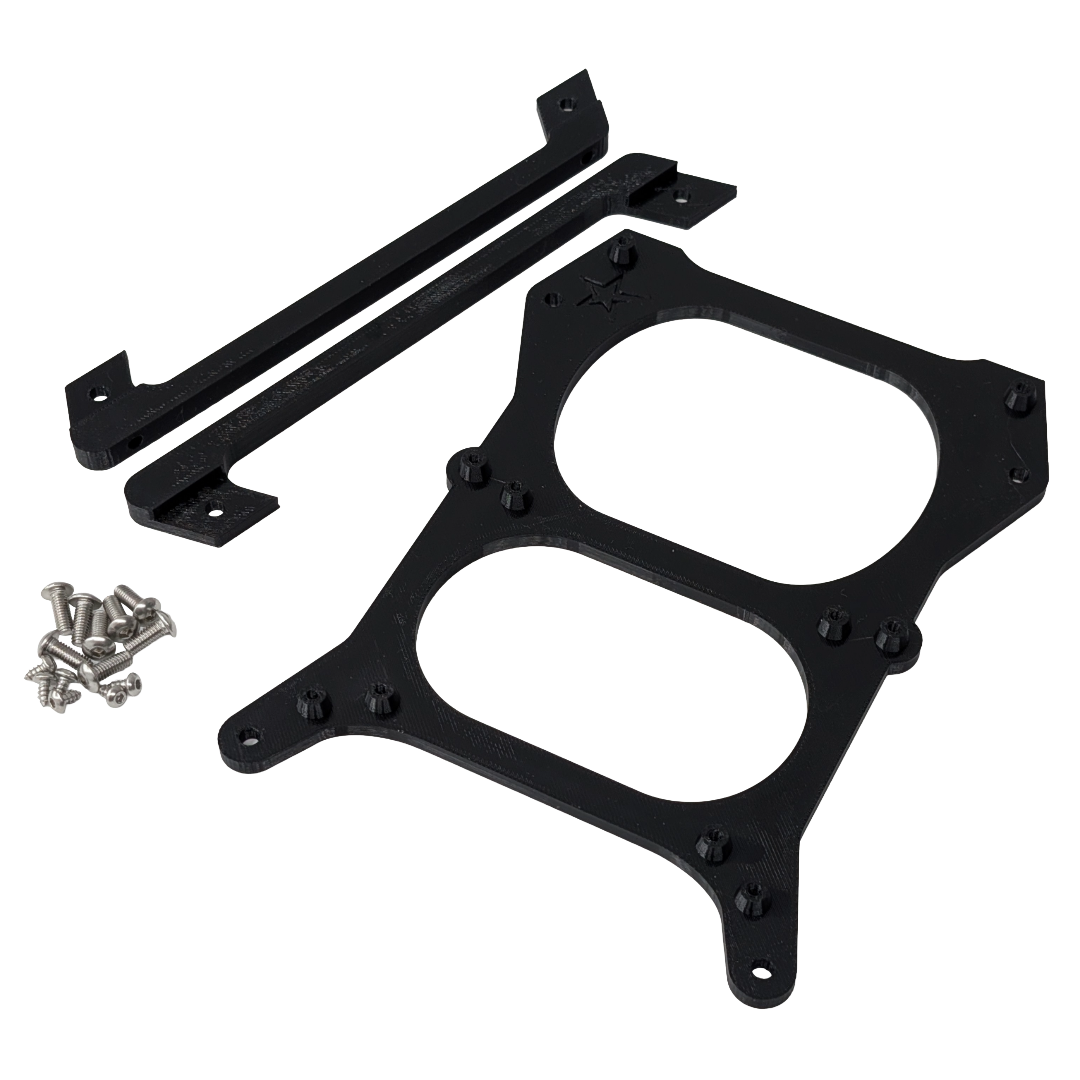 Cosmic Dock System base kit with dock plate, upper PSU brackets, and stainless steel hardware