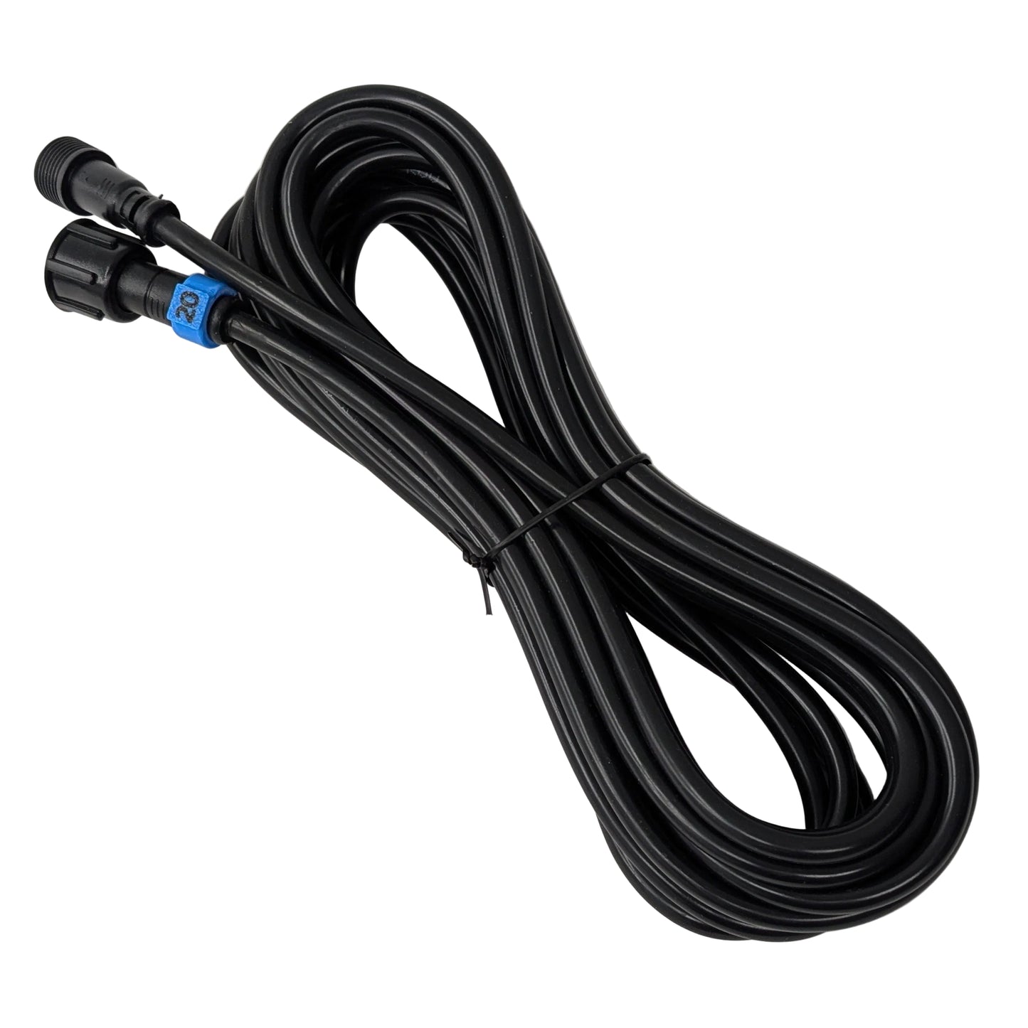 20ft round xConnect 3-core pixel cable extension with blue ID clip